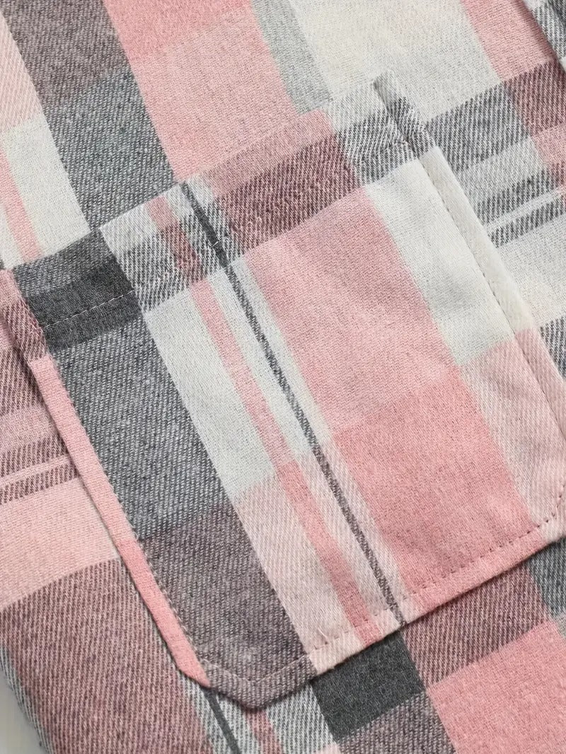 Bluzka | Wzór w kratę i klasyczne guziki | Styl casualowy